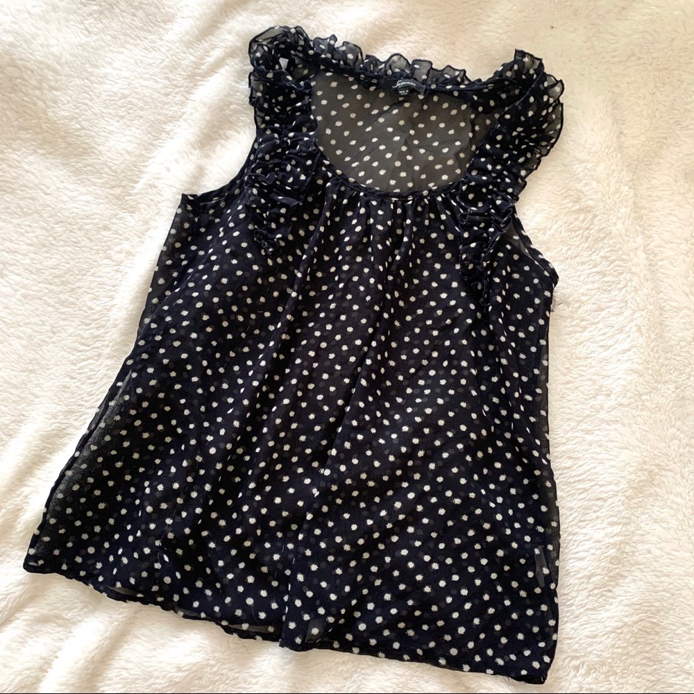 Nordstrom Sheer polka-dot blouse